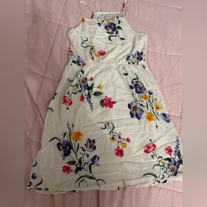 Kids flower print white summer dress!